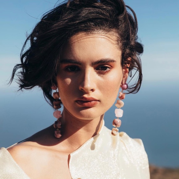 Cult Gaia Acrylic Stones Pink Multi Leo Earings for pierced ears - Picture 1 of 9